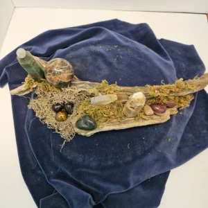 Moonstone sphere with towers