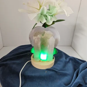 Agate towers and Agate heart slab either lighted stand