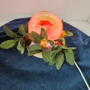 Druisy golden agate free form on lighted stand