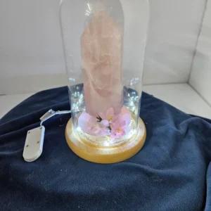 Rose quartz chunky tower in lighted dome